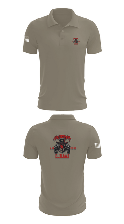 1st Cav 3rd BEB ACO “Outlaw” 26050873 Short Sleeve Performance Polo - 67