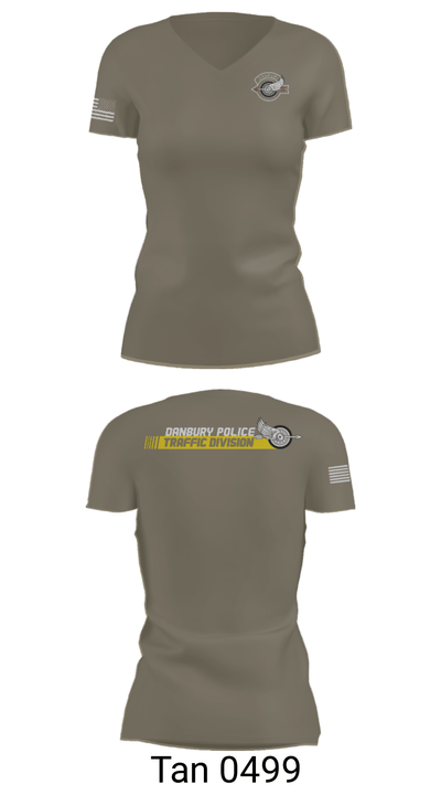 Danbury Police Traffic Unit 20625230 Women's Short Sleeve V-neck Shirt - 65
