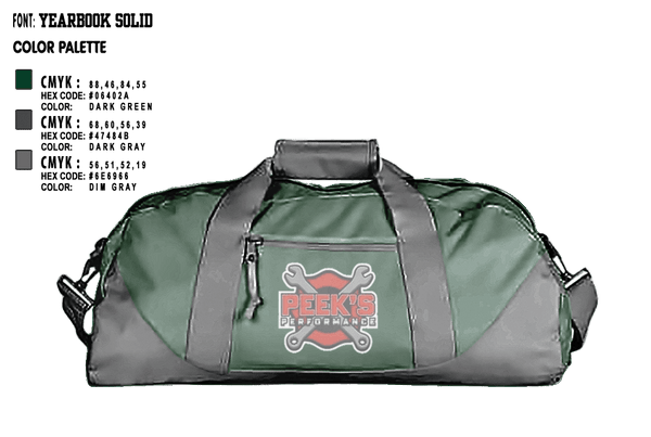 Duffle Bag, Peeks Performance, , Teamtime, Team time, sublimation, custom sports apparel, team uniforms, spirit wear, spiritwear, sports uniforms, custom shirts, team store, custom team store, fundraiser sports, apparel fundraiser