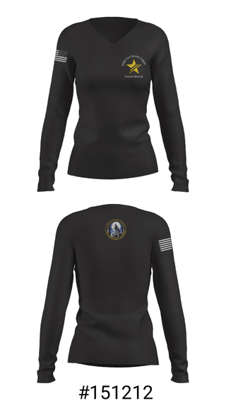 Women's Long Sleeve Vneck Shirt, USAG Fort Hunter Liggett, Army, Teamtime, Team time, sublimation, custom sports apparel, team uniforms, spirit wear, spiritwear, sports uniforms, custom shirts, team store, custom team store, fundraiser sports, apparel fundraiser