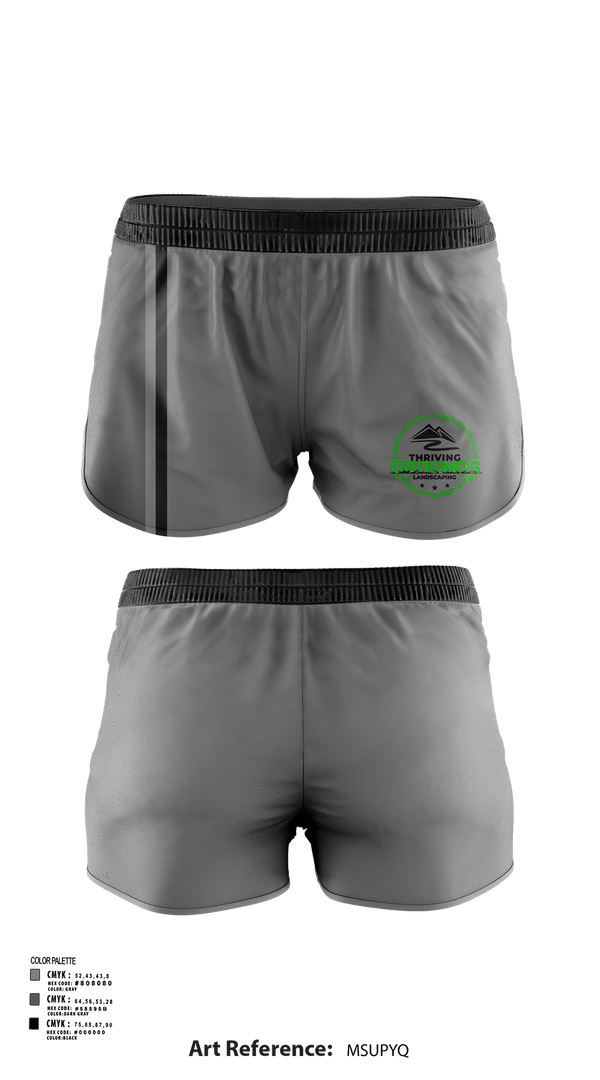 Womens Shorts, Thriving Grounds Landscaping, , Teamtime, Team time, sublimation, custom sports apparel, team uniforms, spirit wear, spiritwear, sports uniforms, custom shirts, team store, custom team store, fundraiser sports, apparel fundraiser