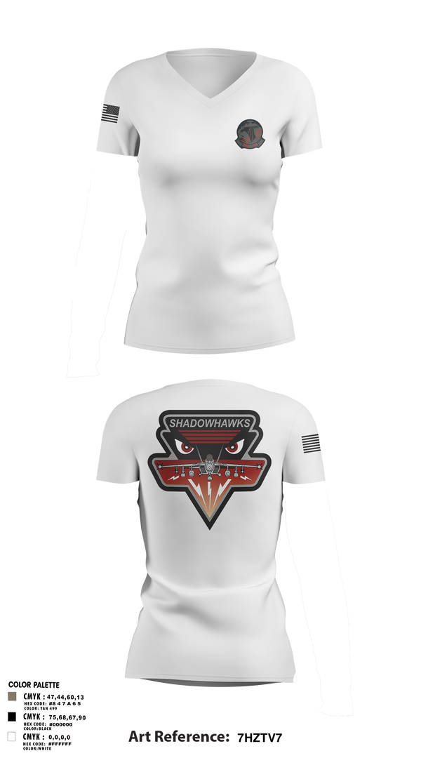 Womens Short Sleeve Vneck Shirt, VAQ-141, Navy, Teamtime, Team time, sublimation, custom sports apparel, team uniforms, spirit wear, spiritwear, sports uniforms, custom shirts, team store, custom team store, fundraiser sports, apparel fundraiser