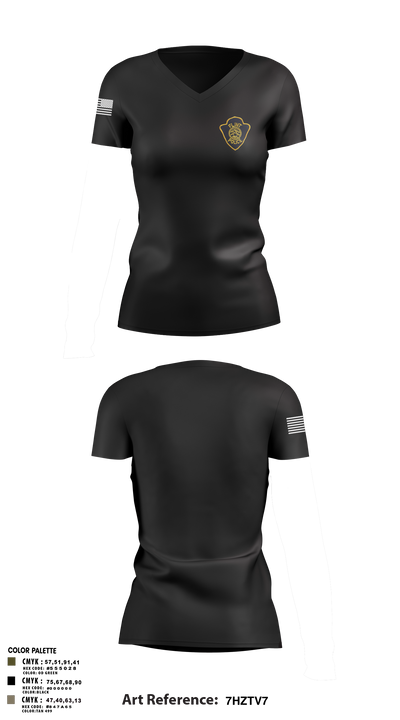 City of Flint Police 13953142 Women's Short Sleeve V-neck Shirt - 2