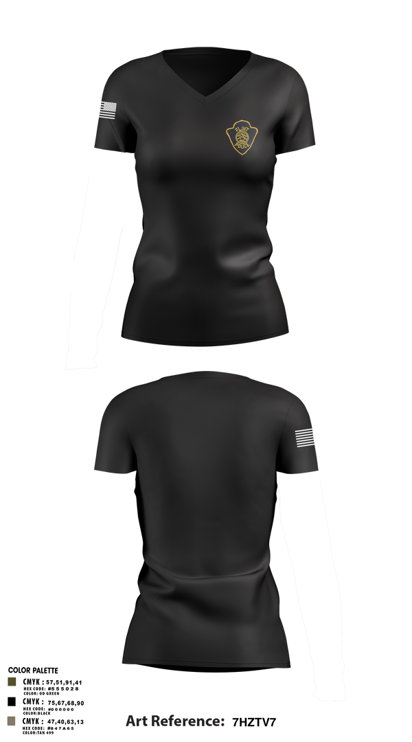 Womens Short Sleeve Vneck Shirt, City of Flint Police, Police, Teamtime, Team time, sublimation, custom sports apparel, team uniforms, spirit wear, spiritwear, sports uniforms, custom shirts, team store, custom team store, fundraiser sports, apparel fundraiser