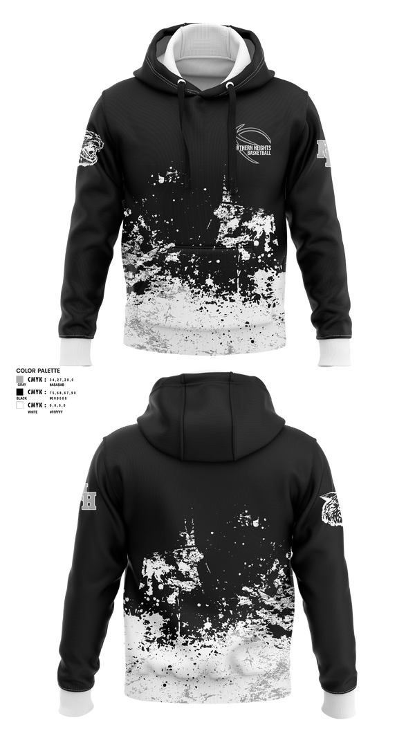 Hoodie, Northern Heights High School Basketball, Men's Basketball, Teamtime, Team time, sublimation, custom sports apparel, team uniforms, spirit wear, spiritwear, sports uniforms, custom shirts, team store, custom team store, fundraiser sports, apparel fundraiser