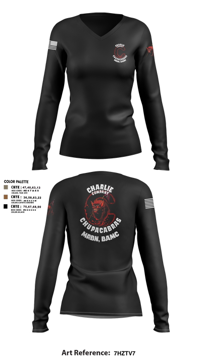 C Co Chupacabras Women's Long Sleeve V-neck Shirt - 6