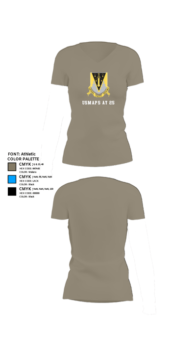 USMAPS AY 25 34180686 Women's Short Sleeve V-neck Shirt - 64