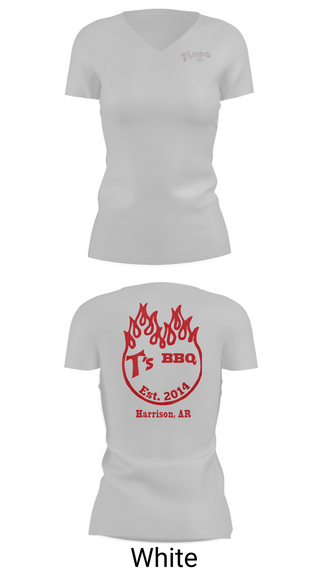 Womens Short Sleeve Vneck Shirt, T’s BBQ, , Teamtime, Team time, sublimation, custom sports apparel, team uniforms, spirit wear, spiritwear, sports uniforms, custom shirts, team store, custom team store, fundraiser sports, apparel fundraiser