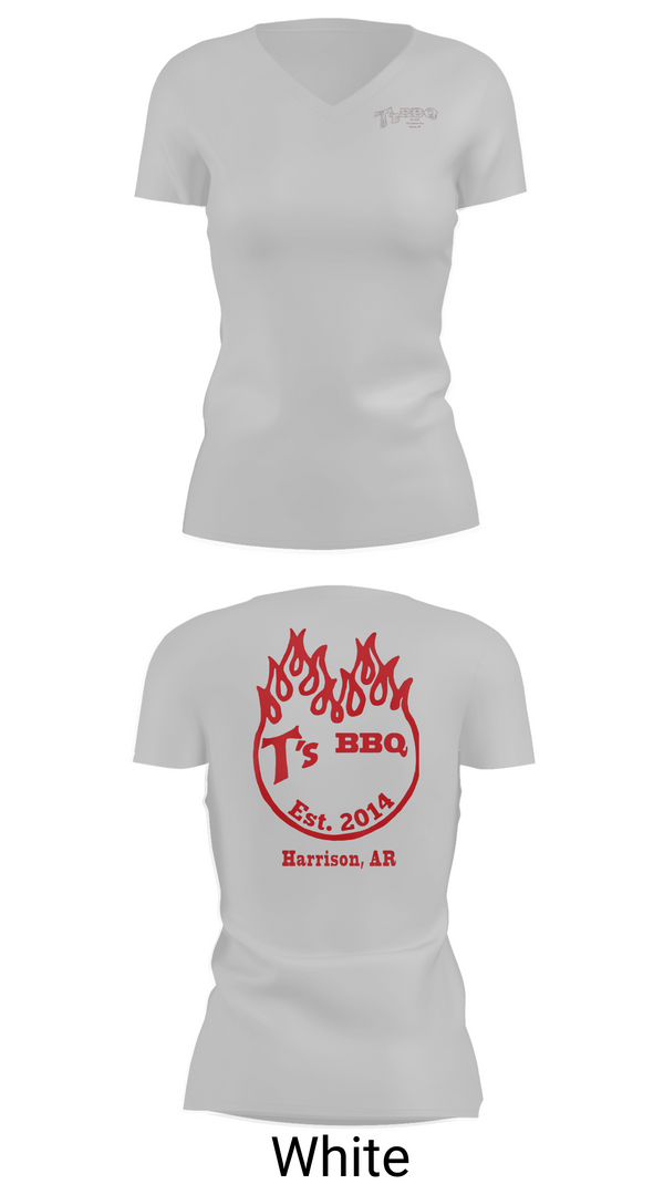 Womens Short Sleeve Vneck Shirt, T’s BBQ, , Teamtime, Team time, sublimation, custom sports apparel, team uniforms, spirit wear, spiritwear, sports uniforms, custom shirts, team store, custom team store, fundraiser sports, apparel fundraiser