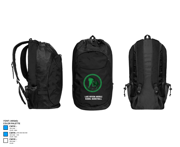 Gear Bag, Lake Riviera Middle School Basketball, Women's Basketball, Teamtime, Team time, sublimation, custom sports apparel, team uniforms, spirit wear, spiritwear, sports uniforms, custom shirts, team store, custom team store, fundraiser sports, apparel fundraiser