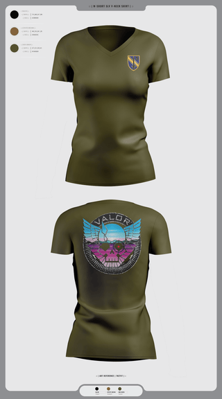 Womens Short Sleeve Vneck Shirt, VALOR CO. 5BN, 1SFAB, Army, Teamtime, Team time, sublimation, custom sports apparel, team uniforms, spirit wear, spiritwear, sports uniforms, custom shirts, team store, custom team store, fundraiser sports, apparel fundraiser