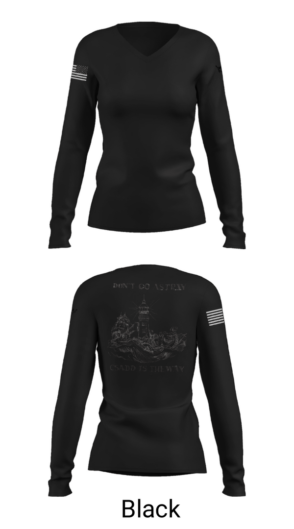 Women's Long Sleeve Vneck Shirt, JBPHH CSADD, Navy, Teamtime, Team time, sublimation, custom sports apparel, team uniforms, spirit wear, spiritwear, sports uniforms, custom shirts, team store, custom team store, fundraiser sports, apparel fundraiser