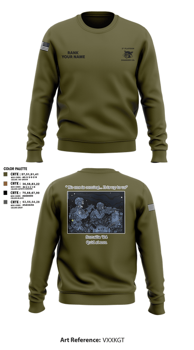 Charger Co. / 2-112th Infantry Battalion 37738588 Crew Neck Sweatshirt - 38