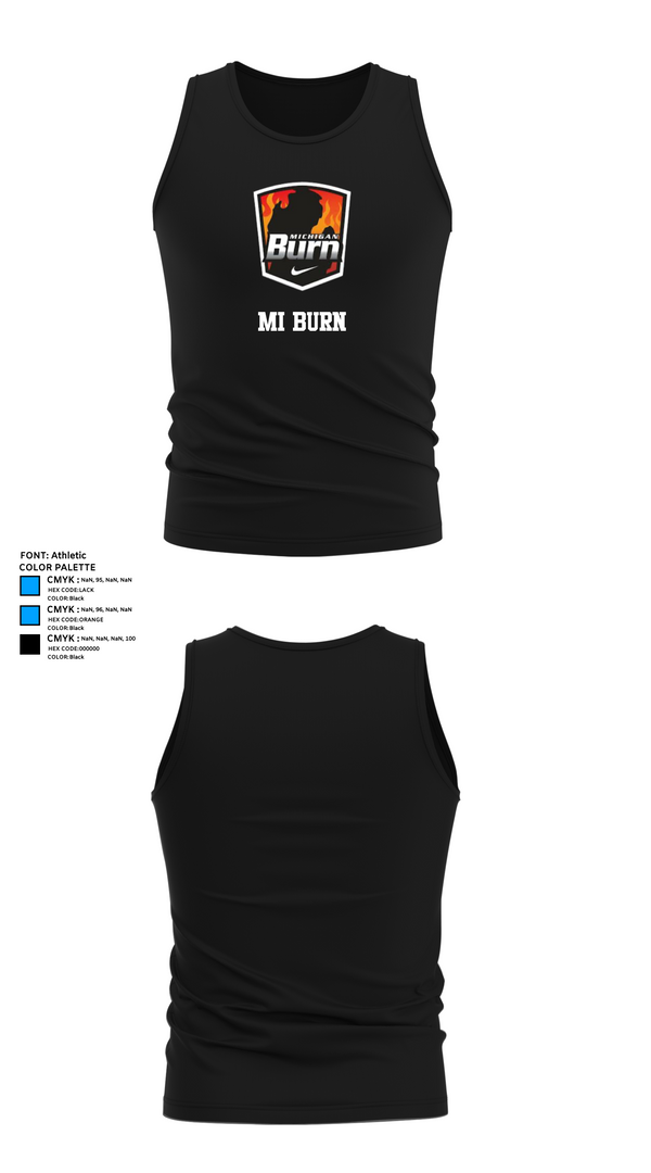 Tank Top, Mi. Burn, Men's Soccer, Teamtime, Team time, sublimation, custom sports apparel, team uniforms, spirit wear, spiritwear, sports uniforms, custom shirts, team store, custom team store, fundraiser sports, apparel fundraiser