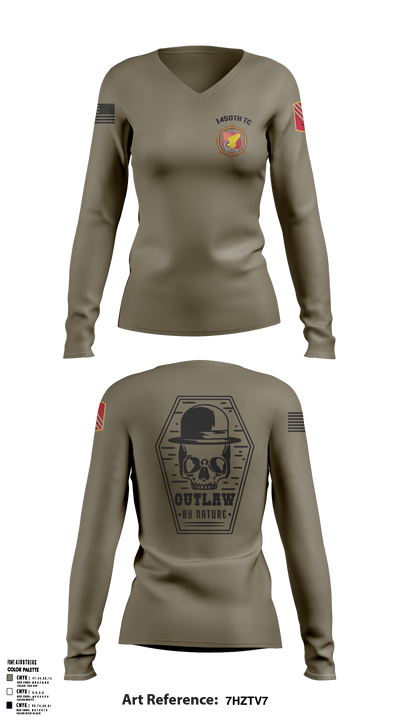 1450th 36316999 Women's Long Sleeve V-neck Shirt - 2