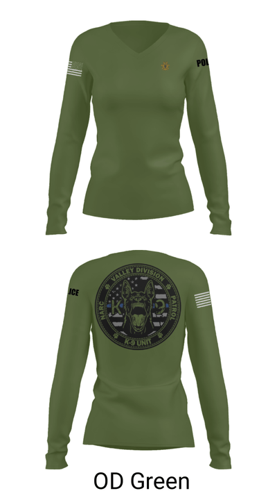 VALLEY K9 75951631 Women's Long Sleeve V-neck Shirt - 54