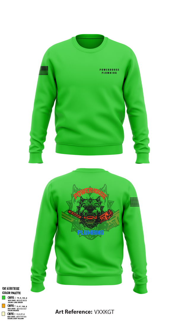 Crew Neck Sweatshirt, Powerhouse plumbing, , Teamtime, Team time, sublimation, custom sports apparel, team uniforms, spirit wear, spiritwear, sports uniforms, custom shirts, team store, custom team store, fundraiser sports, apparel fundraiser