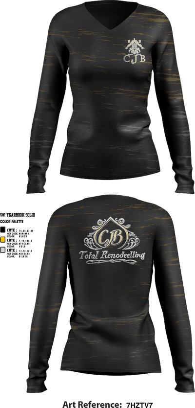 CJB total remodeling llc 19871343 Women's Long Sleeve V-neck Shirt -1 1
