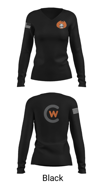 Central Wyoming College Soccer 29620811 Women's Long Sleeve V-neck Shirt - 35
