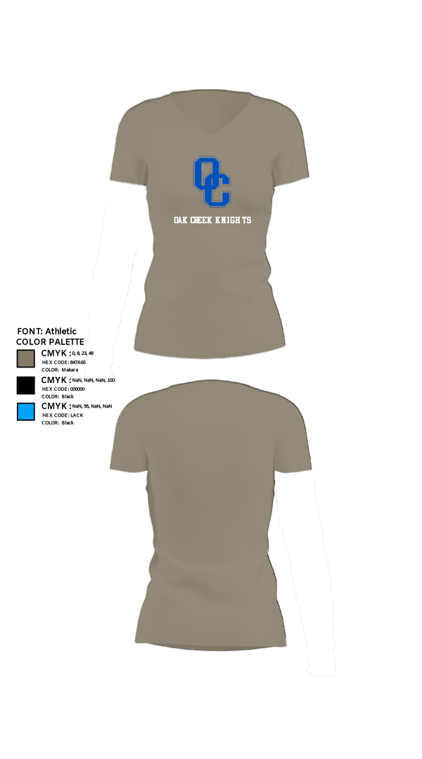 Women's Short Sleeve Vneck Shirt, Oak Creek Knights, Men's Volleyball, Teamtime, Team time, sublimation, custom sports apparel, team uniforms, spirit wear, spiritwear, sports uniforms, custom shirts, team store, custom team store, fundraiser sports, apparel fundraiser