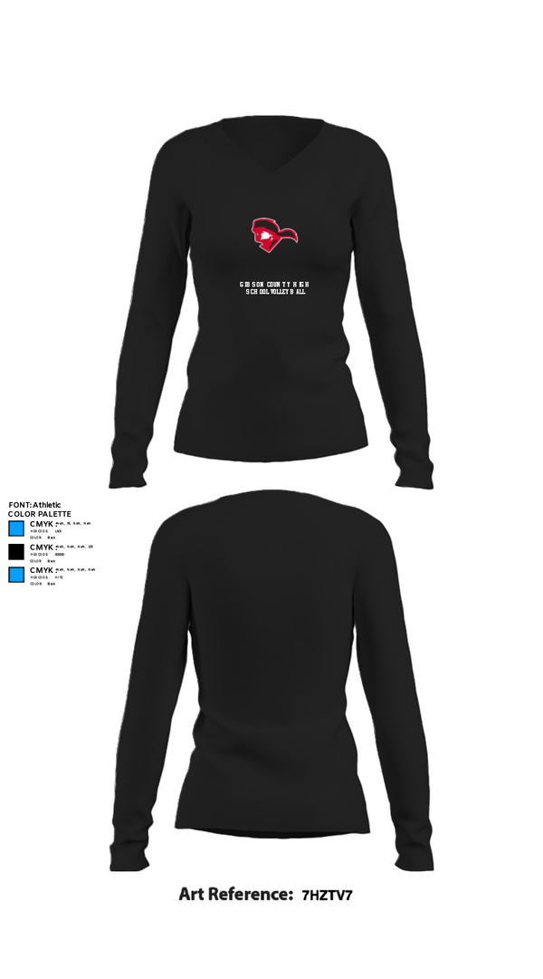Women's Long Sleeve Vneck Shirt, Gibson County High School Volleyball, Women's Volleyball, Teamtime, Team time, sublimation, custom sports apparel, team uniforms, spirit wear, spiritwear, sports uniforms, custom shirts, team store, custom team store, fundraiser sports, apparel fundraiser
