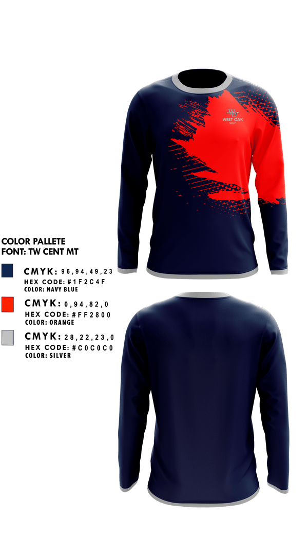 Long Sleeve Performance Shirt, West Oak High School Golf, Golf, Teamtime, Team time, sublimation, custom sports apparel, team uniforms, spirit wear, spiritwear, sports uniforms, custom shirts, team store, custom team store, fundraiser sports, apparel fundraiser