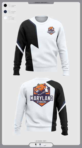 Crew Neck Sweatshirt, Maryland Strikers, Men's Volleyball, Teamtime, Team time, sublimation, custom sports apparel, team uniforms, spirit wear, spiritwear, sports uniforms, custom shirts, team store, custom team store, fundraiser sports, apparel fundraiser