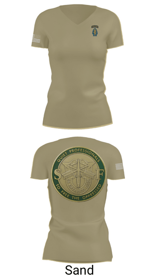 Women's Short Sleeve Vneck Shirt, Echo 20th SFG, National Guard, Teamtime, Team time, sublimation, custom sports apparel, team uniforms, spirit wear, spiritwear, sports uniforms, custom shirts, team store, custom team store, fundraiser sports, apparel fundraiser
