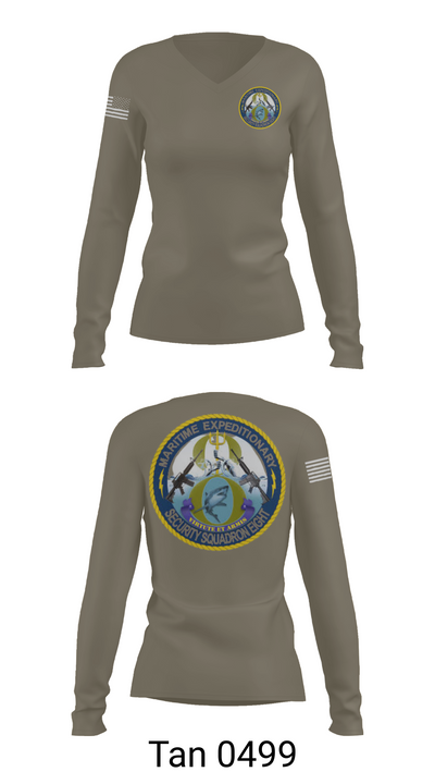 MSRON 8 41955379 Women's Long Sleeve V-neck Shirt - 73
