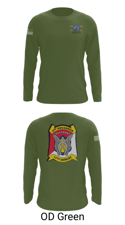 B Troop 2-17 Cav REGT 36740014 Long Sleeve Performance Shirt - 46