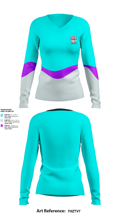 Womens Long Sleeve Vneck Shirt, Gloss TwentyOne, , Teamtime, Team time, sublimation, custom sports apparel, team uniforms, spirit wear, spiritwear, sports uniforms, custom shirts, team store, custom team store, fundraiser sports, apparel fundraiser