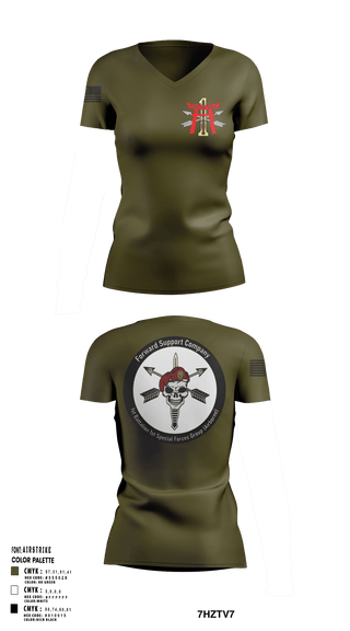 Womens Short Sleeve Vneck Shirt, FSC 1-1SFG, Army, Teamtime, Team time, sublimation, custom sports apparel, team uniforms, spirit wear, spiritwear, sports uniforms, custom shirts, team store, custom team store, fundraiser sports, apparel fundraiser