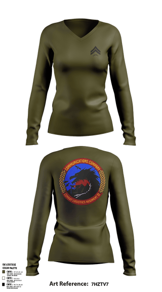 Women's Long Sleeve Vneck Shirt, 3D MLG CLR-37, Marines, Teamtime, Team time, sublimation, custom sports apparel, team uniforms, spirit wear, spiritwear, sports uniforms, custom shirts, team store, custom team store, fundraiser sports, apparel fundraiser
