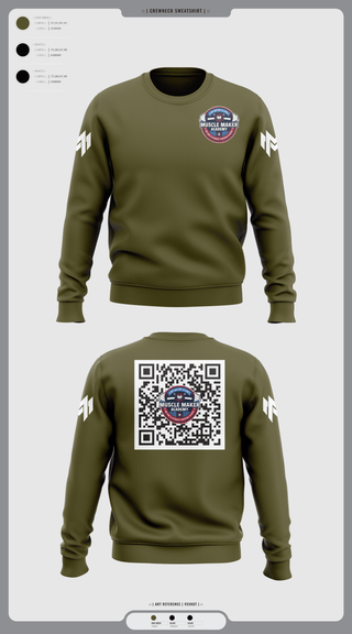 Crew Neck Sweatshirt, Muscle Maker Academy, Space Force, Teamtime, Team time, sublimation, custom sports apparel, team uniforms, spirit wear, spiritwear, sports uniforms, custom shirts, team store, custom team store, fundraiser sports, apparel fundraiser