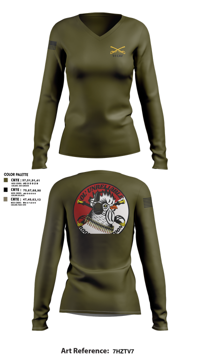 1-1 cav 82993951 Women's Long Sleeve V-neck Shirt - 1