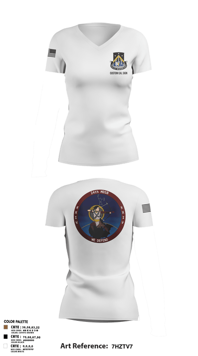 24th MDSB 11455369 Women's Short Sleeve V-neck Shirt - 109