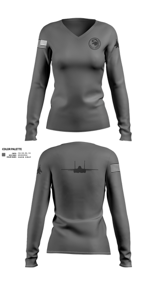 Womens Long Sleeve Vneck Shirt, Strike Eagle Keeper, Air Force, Teamtime, Team time, sublimation, custom sports apparel, team uniforms, spirit wear, spiritwear, sports uniforms, custom shirts, team store, custom team store, fundraiser sports, apparel fundraiser