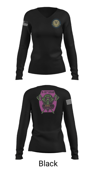 Women's Long Sleeve Vneck Shirt, 3-10 GSAB, Army, Teamtime, Team time, sublimation, custom sports apparel, team uniforms, spirit wear, spiritwear, sports uniforms, custom shirts, team store, custom team store, fundraiser sports, apparel fundraiser