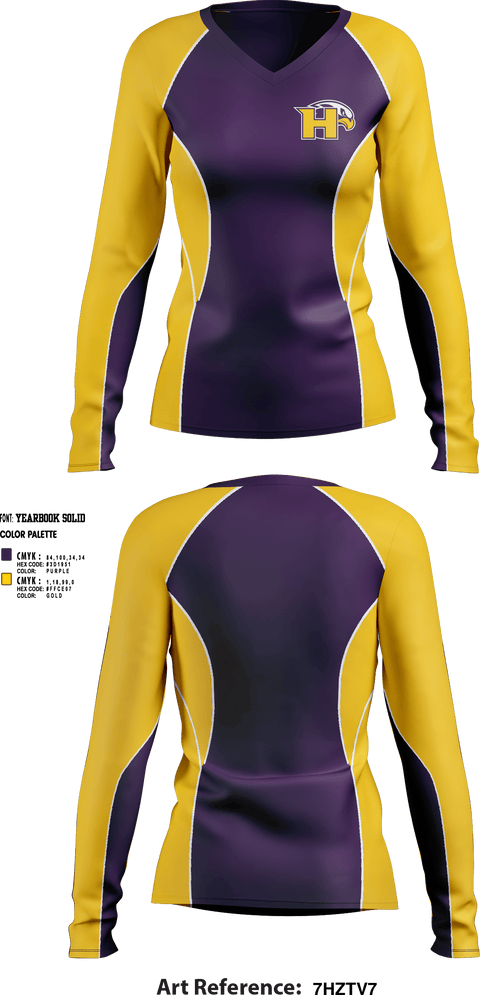 Womens Long Sleeve Vneck Shirt, Hanford High School Volleyball, Women's Volleyball, Teamtime, Team time, sublimation, custom sports apparel, team uniforms, spirit wear, spiritwear, sports uniforms, custom shirts, team store, custom team store, fundraiser sports, apparel fundraiser
