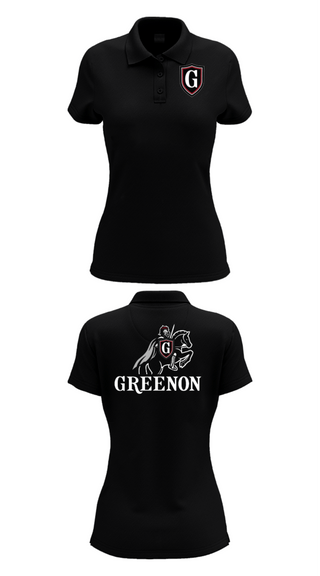 Womens Short Sleeve Performance Polo, Greenon Knights, Women's Volleyball, Teamtime, Team time, sublimation, custom sports apparel, team uniforms, spirit wear, spiritwear, sports uniforms, custom shirts, team store, custom team store, fundraiser sports, apparel fundraiser