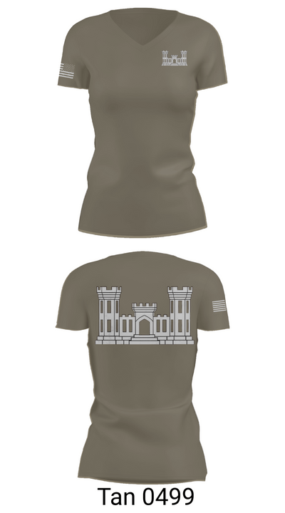 250TH ENGINEERING COMPANY 59783963 Women's Short Sleeve V-neck Shirt - 65