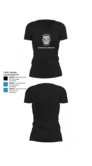 Womens Short Sleeve Vneck Shirt, San Marcos Police Mounted Unit, , Teamtime, Team time, sublimation, custom sports apparel, team uniforms, spirit wear, spiritwear, sports uniforms, custom shirts, team store, custom team store, fundraiser sports, apparel fundraiser