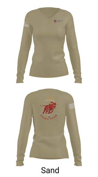 Womens Long Sleeve Vneck Shirt, Yasog, Marines, Teamtime, Team time, sublimation, custom sports apparel, team uniforms, spirit wear, spiritwear, sports uniforms, custom shirts, team store, custom team store, fundraiser sports, apparel fundraiser