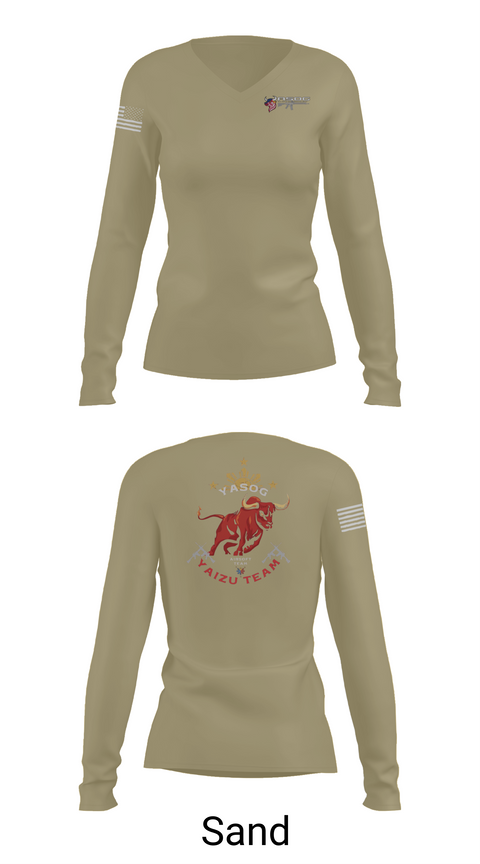 Womens Long Sleeve Vneck Shirt, Yasog, Marines, Teamtime, Team time, sublimation, custom sports apparel, team uniforms, spirit wear, spiritwear, sports uniforms, custom shirts, team store, custom team store, fundraiser sports, apparel fundraiser