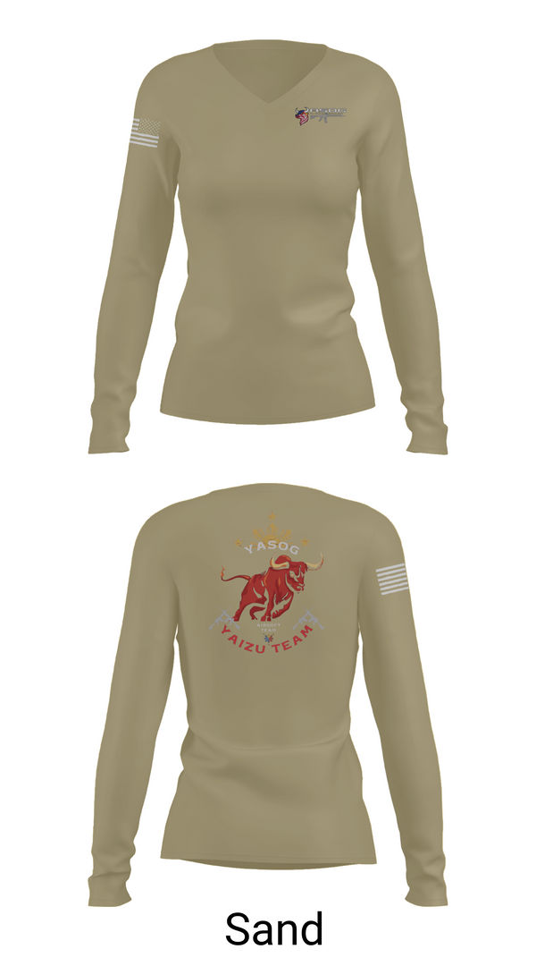 Womens Long Sleeve Vneck Shirt, Yasog, Marines, Teamtime, Team time, sublimation, custom sports apparel, team uniforms, spirit wear, spiritwear, sports uniforms, custom shirts, team store, custom team store, fundraiser sports, apparel fundraiser