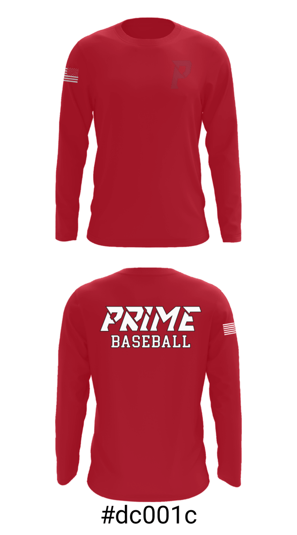 Long Sleeve Performance Shirt, Prime Baseball, Baseball, Teamtime, Team time, sublimation, custom sports apparel, team uniforms, spirit wear, spiritwear, sports uniforms, custom shirts, team store, custom team store, fundraiser sports, apparel fundraiser