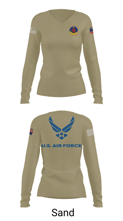 4th Component Maintenance Squadron 36168944 Women's Long Sleeve V-neck Shirt -1 97
