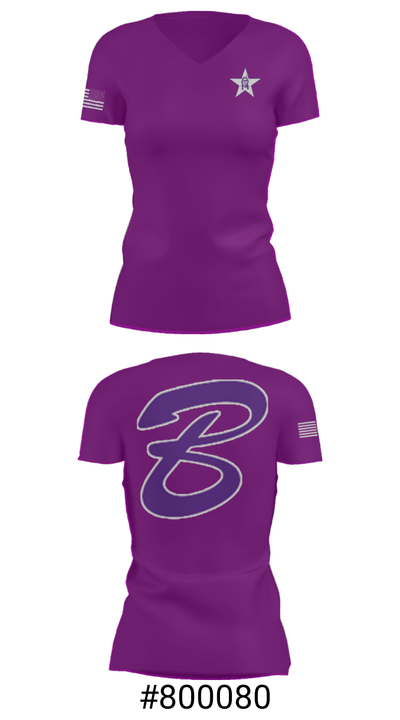 Bottineau High School 26399296 Women's Short Sleeve V-neck Shirt - 21