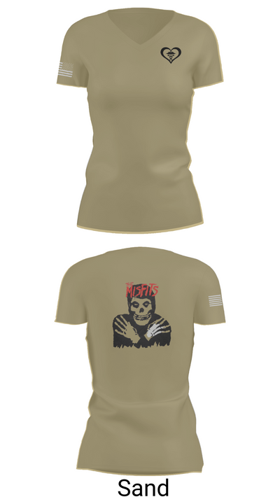3rd squad 34801732 Women's Short Sleeve V-neck Shirt - 88