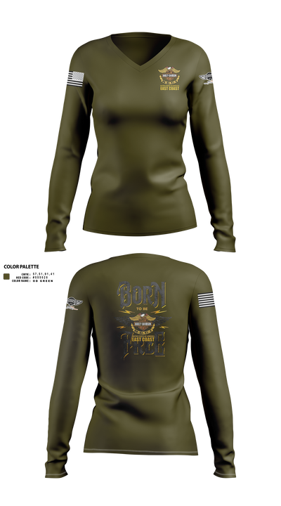 HDCI east coast 12076513 Women's Long Sleeve V-neck Shirt - 2